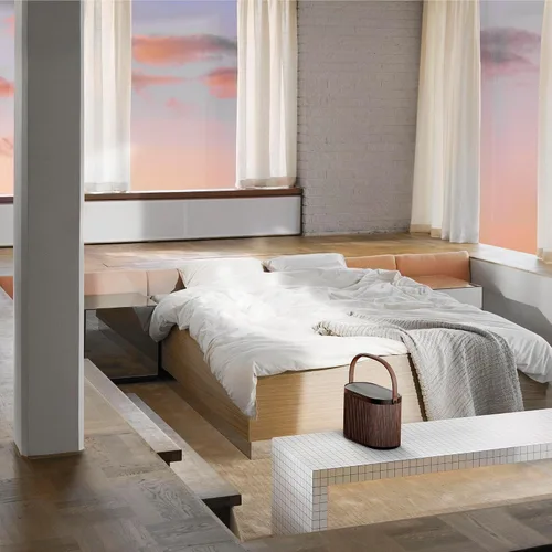 Vista 5 de Bang & Olufsen Beosound A5 - Altavoz Bluetooth portátil con conexión Wi-Fi, correa de transporte, roble oscuro