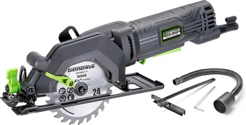 Vista 14 de Genesis GPCS535CK Kit de sierra circular compacta de inmersión con empuñadura de control de 5.8 amperios y 3 1/2 pulgadas con láser, base