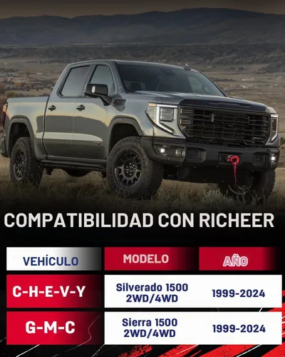 Vista 2 de Richeer Bloque de elevación de 1 pulgada compatible con Silverado 1500 1999-2024 2WD/4WD, Sierra 1500 1999-2024 2WD/4WD, kits de elevación