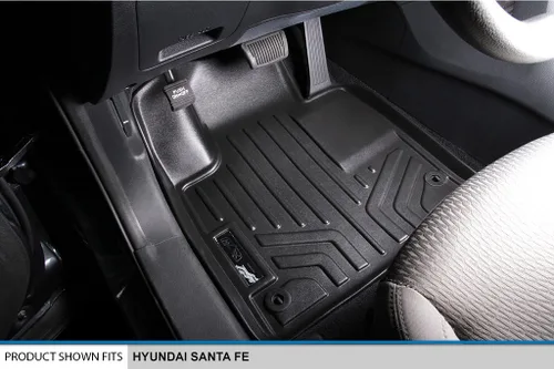 Vista 2 de MAXLINER Juego de alfombrillas de 2 filas y forro de carga detrás de la segunda fila, color negro para Hyundai Santa Fe 2013-2018 con asiento