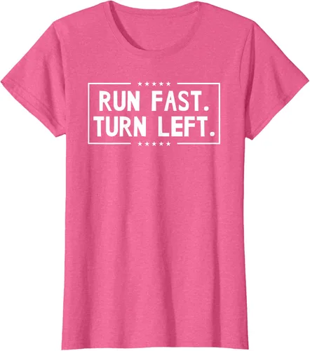 Vista 88 de Run Fast Turn Left - Camiseta para correr de pista y campo