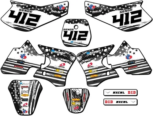 Vista 7 de Kit de base gráfica TTR 90 Merica Grey Senge 2000-2008 compatible con Yamaha