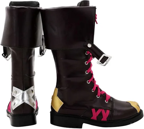 Vista 3 de KOGOROUCOS Arcane League of Legends Jinx Powder The Loose Cannon Shoes Boots Cosplay Costume 0308121 Tamaño personalizable