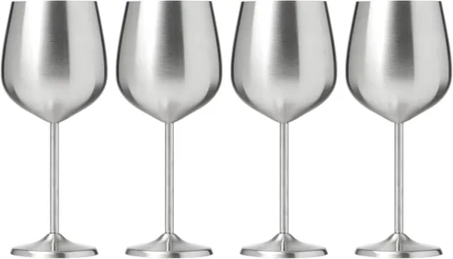 Vista 10 de Cambridge Silversmiths - Juego de 4 copas de vino de una sola pared con forma de globo negro cepillado de 12 onzas