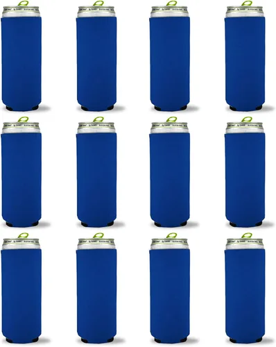 Vista 17 de Kropsis Fundas plegables para enfriar latas delgadas de 12 onzas, tela en blanco, espuma de buceo (negro, 6)