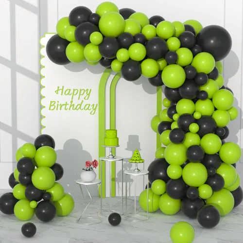 Vista 12 de Kit de arco de guirnalda de globos negros y azules, 122 globos azul real y negro para niños y hombres, cumpleaños, boda, videojuegos, aniversario