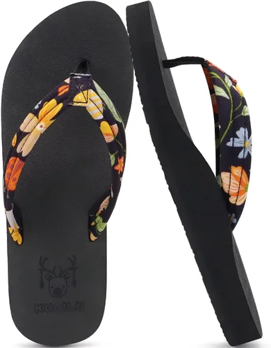 Vista 12 de KuaiLu Chanclas con soporte de arco para mujer, cómodas, ligeras, suaves, acolchadas, para yoga, sandalias para caminar
