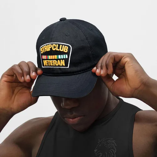 Vista 4 de Strip Club Veteran Dad hat Pre Curved Visor Cotton Ball Cap Baseball Cap PC101