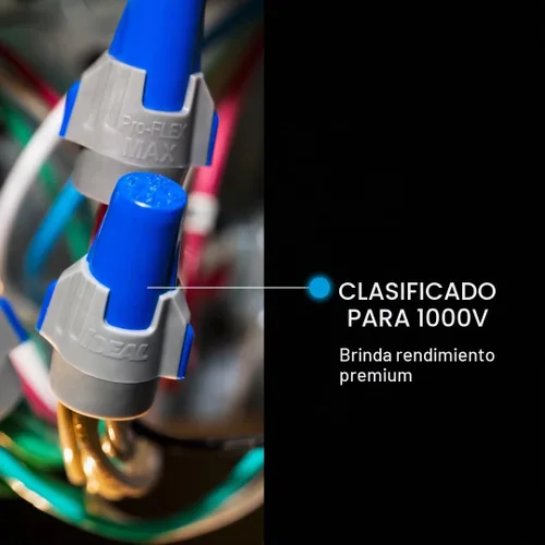 Vista 3 de IDEAL Electrical Twister ProFLEX MAX (30-348) Conector de Cable Azul/Gris, Caja de 25 — Tuercas de Cable de Rosca Suave para Cableado
