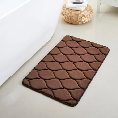 Vista 33 de Yafa Home Fashion 1 alfombra de baño de 17 x 24 pulgadas, espuma viscoelástica, absorbente de agua y antideslizante, color negro