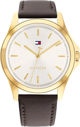 Vista 8 de Tommy Hilfiger Men's 3-Hand Quartz Watch – 42mm Case, Leather Strap, 3 ATM Water Resistant, Modern Everyday Timepiece, Gift for Him