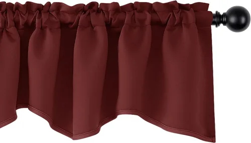 Vista 13 de Cenefas Deconovo festoneadas para cortinas pequeñas para oscurecimiento con barra de cortina sólida