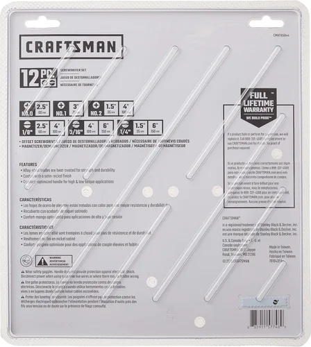 Vista 3 de CRAFTSMAN - Juego de destornilladores variados, 12 piezas (CMHT65044)