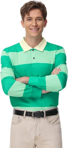 Vista 3 de Arvilhill Disfraz de Halloween para adultos, camisa polo clásica a rayas