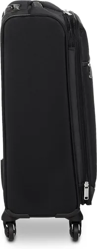 Vista 4 de Tienda Basics Maleta de equipaje giratoria de mano Softside con ruedas, Negro, Juego de 3 piezas (21"25"30")