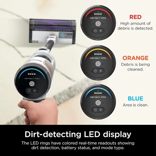 Vista 7 de Shark IW1111 Detect Pro - Aspiradora inalámbrica ligera con filtro HEPA, accesorio portátil de mano, herramienta para hendiduras, aspiradora de palo