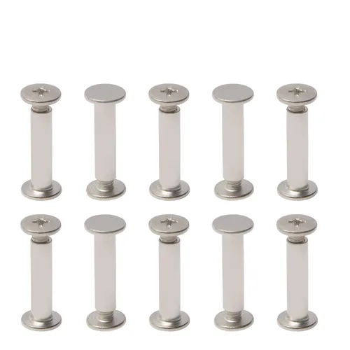 Vista 6 de Tornillo Phillips M5 x 1.378 in Tornillo de fijación para cinturón de hebilla de acero al carbono, cabeza cruzada, tornillos Chicago, cierre