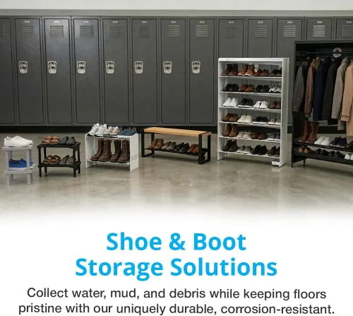 Vista 8 de Zapatero para recoger y drenar agua y arena, estante organizador de casillero de entrada para zapatos y botas húmedos, estante para botas de drenaje