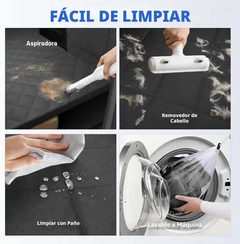 Vista 4 de Extensor de asiento trasero XL para perros, funda de asiento de Negro