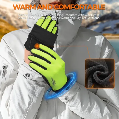 Vista 3 de rivmount Guantes de invierno para mujeres y hombres para clima frío, correr, conducir, ciclismo, resistente al agua y pantalla táctil, guantes