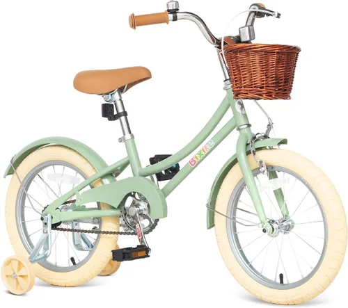 Vista 9 de Bixike Bicicleta de diseño retro para niñas con cesta y freno de posavasos para niños de 3 a 13 años, bicicleta de crucero de 14, 16, 18 pulgadas