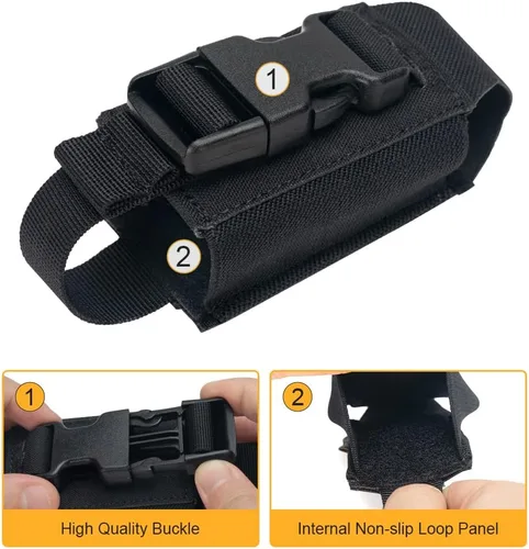 Vista 5 de IDOGEAR Soporte de linterna táctica Molle flashbang bolsa revista bolsa multiusos herramienta bolsa para chaleco resistente cinturón mochila