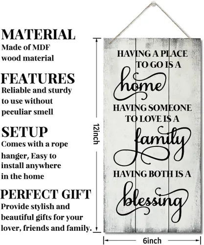 Vista 3 de Letrero decorativo con texto en inglés «Having Somewhere to Go», letrero de madera impresa para pared, regalos de inauguración de la casa