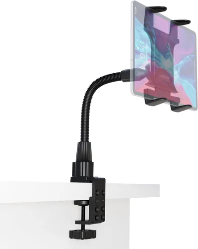 Vista 2 de ARKON Mounts - Soporte resistente para tablet con soporte de abrazadera y brazo de cuello de cisne flexible de 12 pulgadas Soporte versátil
