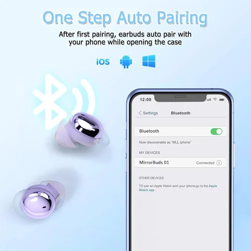 Vista 7 de Auriculares para dormir de lado, mini auriculares cómodos para dormir (morado)