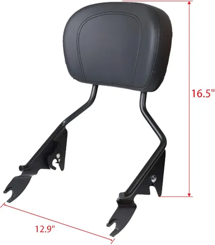 Vista 7 de AUFER Respaldo vertical desmontable del pasajero con almohadilla de respaldo compatible con Touring Road King Street Glide Electra Glide Road Glide