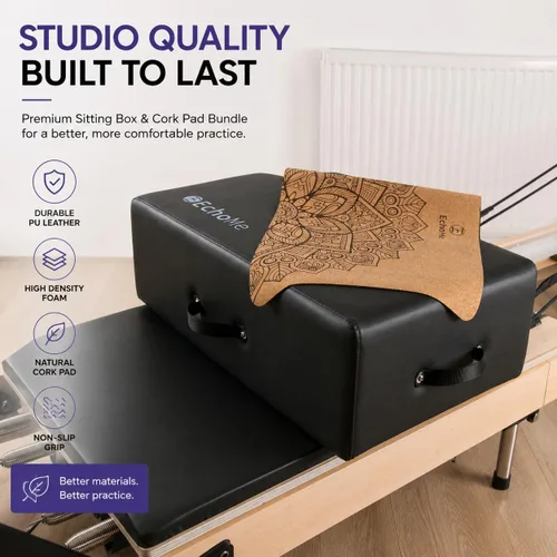 Vista 5 de EchoMe Pilates Reformer - Caja para sentarse, accesorio de pilates para ejercicios