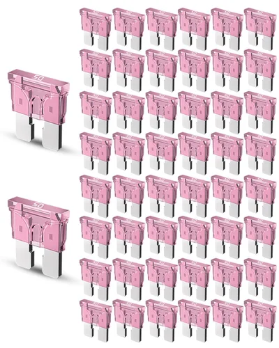 Vista 11 de Riseuvo 50 piezas fusibles estándar para automóvil de 2A - Fusibles automotrices de 2 amperios (ATO/APR/ATS), 32V (12/24V) Fusible de cuchilla