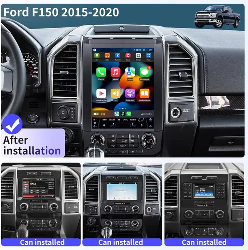 Vista 2 de Radio de coche para Ford F150 2015-2020 Actualización estéreo de 12.1 pulgadas Pantalla táctil 6+128GB Tesla Style Unidad Principal Reemplazo