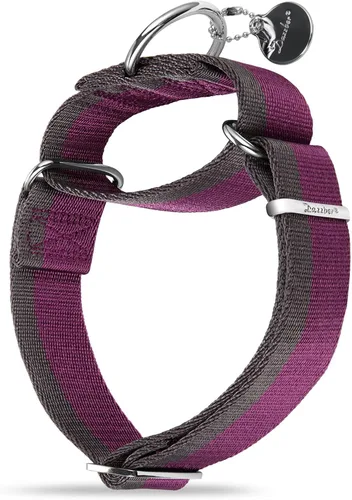 Vista 12 de Collar Martingale de 1.5 Pulgadas de Ancho de Nylon Extra Fuerte 1200D para Perros, Collar para Perros de Servicio Pesado Sin Tirones con Rayas de 2