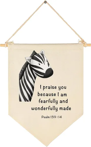 Vista 8 de Decoración de animales cristianos para guardería, versículo bíblico, selva, safari, banderín, banderín, regalo para bebés, niños, niñas, recién