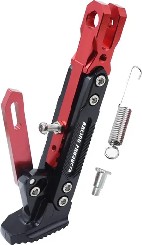 Vista 9 de Caballete universal para motocicleta con soporte lateral ajustable para pie, caballete de estacionamiento para motocicleta eléctrica, soporte
