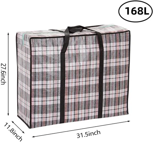 Vista 2 de Bolsas de mudanza extragrandes resistentes, bolsas de almacenamiento organizadoras gigantes de 168L con cremallera duradera, bolsas resistentes al