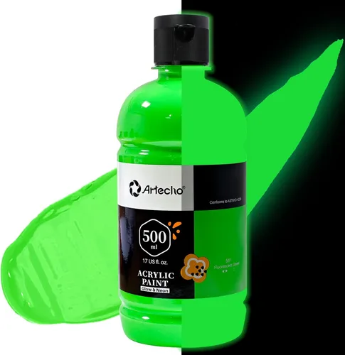 Vista 26 de Artecho Juego de pintura acrílica de 12 colores en envases grandes (500ml/17oz), pintura para manualidades artísticas para suministros de arte