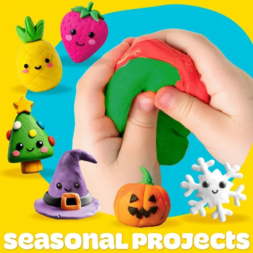 Vista 5 de Play-Doh Arcilla seca al aire, paquete de 3 unidades, 1 chicle verde, 1 menta roja, 1 algodón de azúcar azul, rellenos de calcetines, rellenos