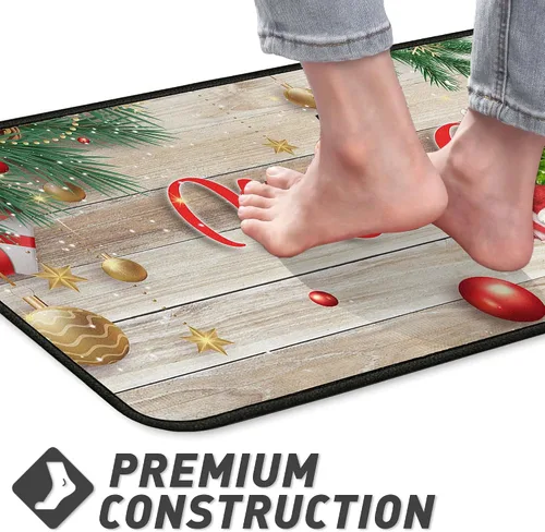 Vista 8 de 2 tapetes de cocina de Navidad para piso, tapete antideslizante para decoración de cocina, juego de alfombras de cocina antifatiga con corredor