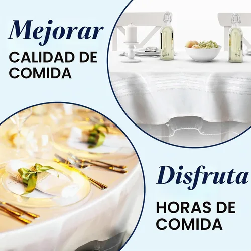Vista 7 de BRODER MFG. INC. Protector de Mantel de Vinilo Transparente como Cristal (52"x52" Cuadrado) Protector de Mesa/Mantel Transparente Grueso