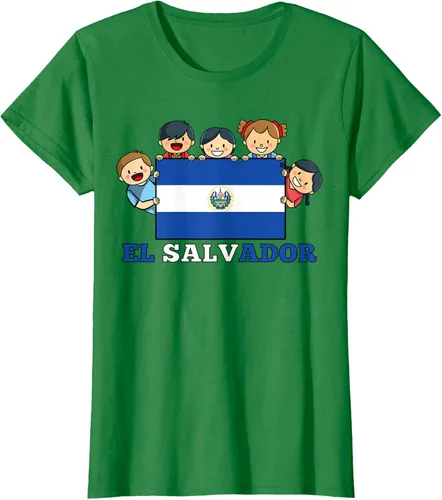 Vista 40 de Camiseta salvadoreña del Mes de la Herencia Hispana con la bandera de El Salvador para niños, Negro