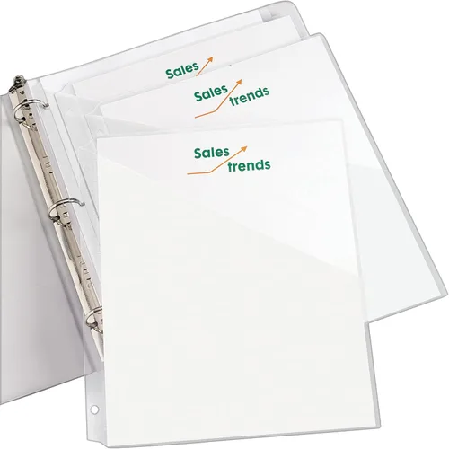 Vista 7 de Avery Bolsillos para carpetas de 3 anillos, transparentes, 8.5" x 11", sin ácido y seguros para archivo, 15 bolsillos para carpetas en total