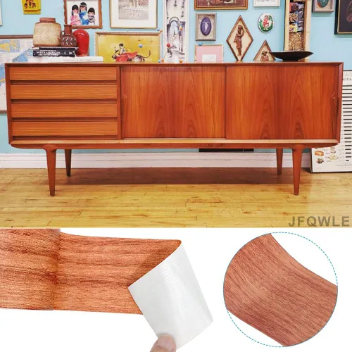 Vista 6 de Parche de cinta de reparación de 2.2 x 15 pies, adhesivo texturizado de madera, parche impermeable realista para suelo, escritorio, silla, sofá