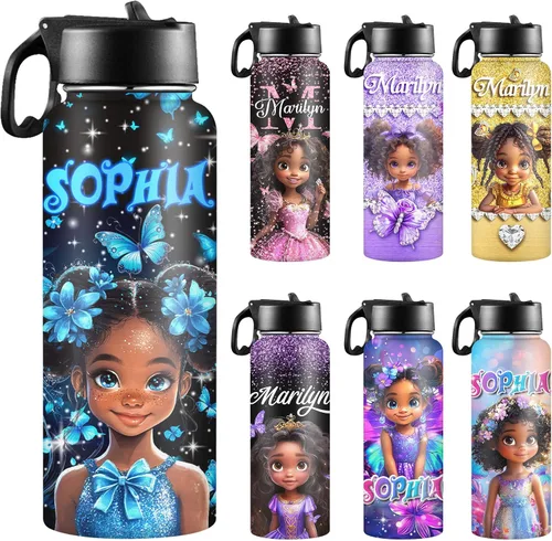 Vista 27 de Botella de agua personalizada con foto, botella de agua deportiva de acero inoxidable con imagen personalizada para niños, hombres y mujeres