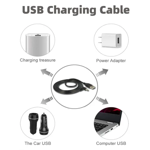 Vista 2 de Qjin Cable de alimentación para máquina de ruido blanco LectroFan ASM1007, LectroFan EVO ASM1020, cable de carga USB, 2 piezas