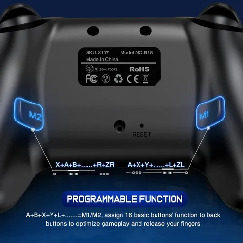 Vista 3 de Controlador de interruptor inalámbrico para Nintendo SwitchLiteOLED, controlador de interruptor con una sensación táctil del mouse en los botones