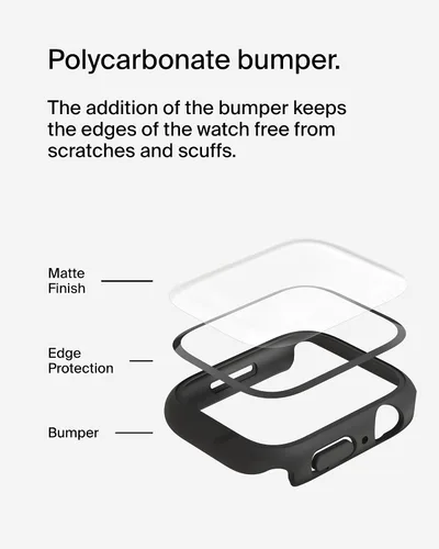 Vista 4 de Belkin ScreenForce - Protector de pantalla para Apple Watch 8 (1.772 in), color negro Protección de vidrio templado, compatible con Apple Watch