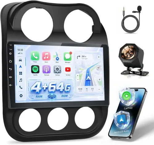 Vista 8 de [2G+32G] Radio de coche para Jeep Compass Patriot 2010-2016, 10.1 pulgadas Android 11 pantalla táctil estéreo, Carplay/Android Auto/Mirror