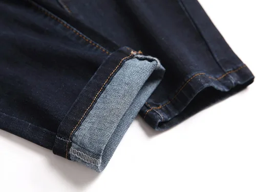 Vista 6 de Junbaoss - Jeans elásticos ajustados para hombre pantalones de mezclilla ajustados rasgados para hombre pantalones de cintura flexible de pierna